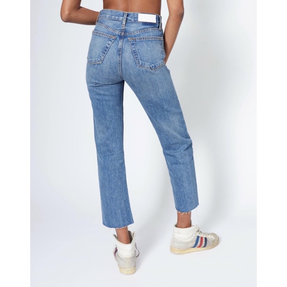 REDONE High Rise Stove Pipe in Bright Indigo